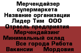 Мерчендайзер  супермаркета › Название организации ­ Лидер Тим, ООО › Отрасль предприятия ­ Мерчендайзинг › Минимальный оклад ­ 25 000 - Все города Работа » Вакансии   . Мордовия респ.